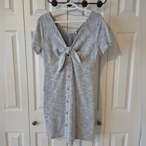 Kismet Blue-Gray Striped Mini Dress